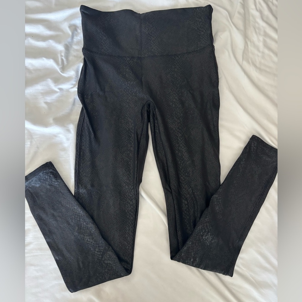 SPANX Black Snake Print Leggings